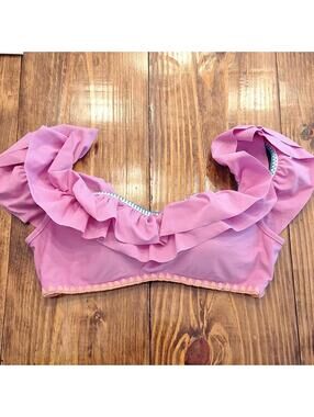NWOT Jessica Simpson Purple ruffle off shoulder bikini top Size Large